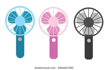 Handy fan vector. Portable fan. Electric fan. Flat vector in cartoon style isolated on white background.