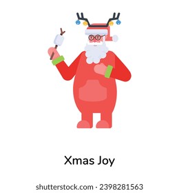 A handy flat character design of xmas joy 