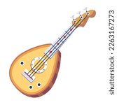 A handy flat design of banjo bass 