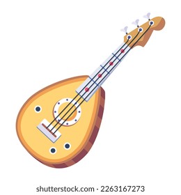 A handy flat design of banjo bass 