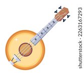 A handy flat design of banjo guitar 