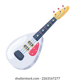 A handy flat design of banjo guitar 