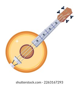 A handy flat design of banjo guitar 