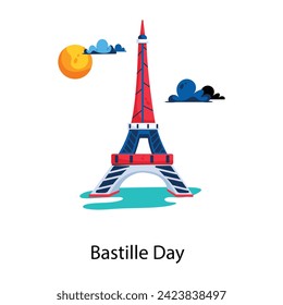 Handy flat icon of bastille day