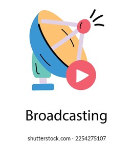 A handy flat icon of broadcasting 