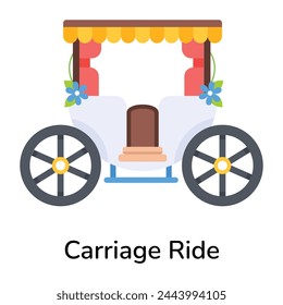 Handy flat icon of a carriage ride 