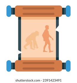 Icono plano práctico que representa la evolución humana 