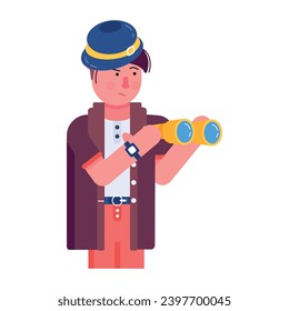 Handy flat icon depicting spy binoculars 