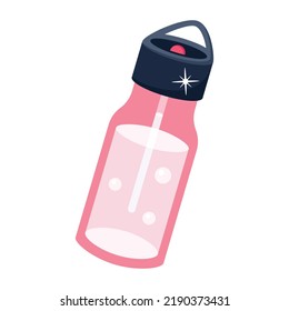 Ein handliches flaches Icon-Design der Wasserflasche 