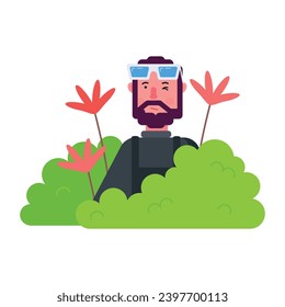 Icono liso y práctico de un detective en la clandestinidad 
