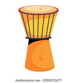 Icono plano práctico de djembe