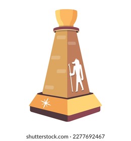 Handy flat icon of an egyptian pillar 