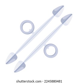 Un práctico icono plano de piercers emei
