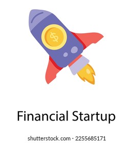 A handy flat icon of financial startup 