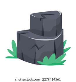 A handy flat icon of graphite stone 