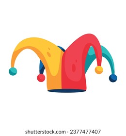 A handy flat icon of jester hat 