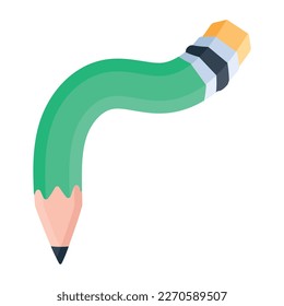 Un práctico icono plano del lápiz principal 