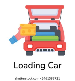Handy flat icon of a loading car 
