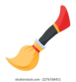 Handy flat icon of a magic witch broom 