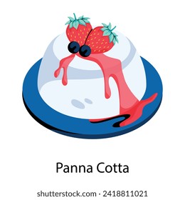 Handy flat icon of panna cotta