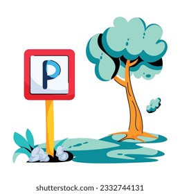 Handy flat icon of parking board 
