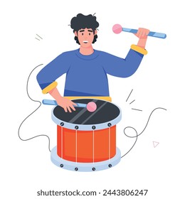 Handy flat icon of a percussionist