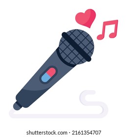 A handy flat icon of romantic singing 

