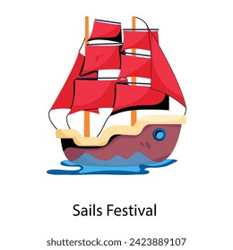 Handy flat icon of sails festival 