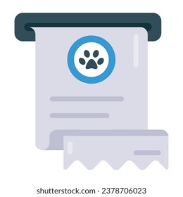 Handy flat icon of vet bill 