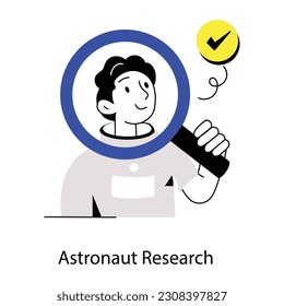 Handy flat illustration of astronaut research 