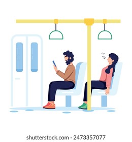 Praktische flache Illustration von Busreisenden 