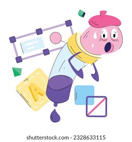 Handy flat illustration of colour picker 