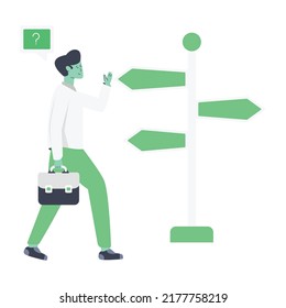 A handy flat illustration of decision making 