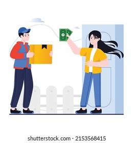 Handy flat illustration of delivery payment 

