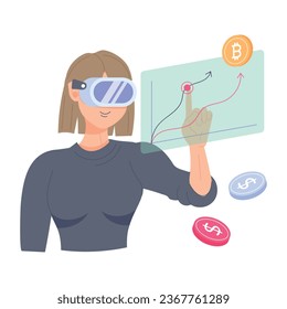 Handy flat illustration depicting vr business 