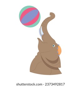 Handy flat illustration of an elephant trick 