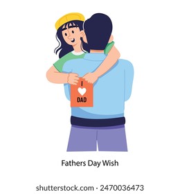 A handy flat illustration of fathers day wish 