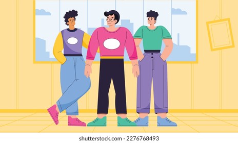 A handy flat illustration of office employees 