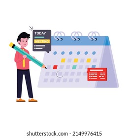 A handy flat illustration of project schedule 

