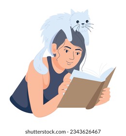 Praktische flache Illustration von Lesehobby 