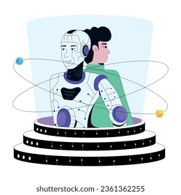 Ilustración plana y práctica de la robótica 