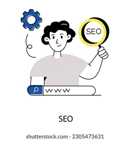 Ilustración plana práctica de seo 