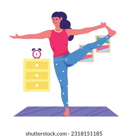 Handy flat illustration of sideward pose 