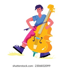 Una útil ilustración plana de un violinista