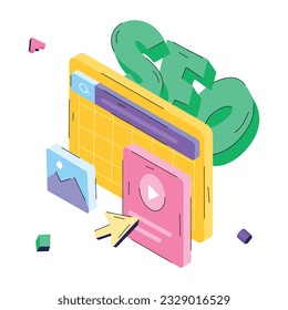 Ilustración plana práctica del contenido web 