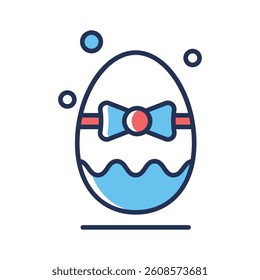 A handy flat outline icon of bow egg, easy to edit