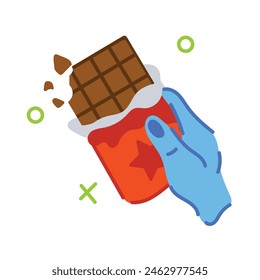Handy flat sticker of a chocolate bar 