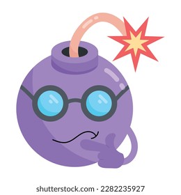A handy flat sticker of cool bomb 