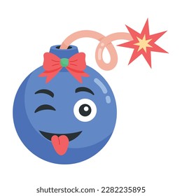 A handy flat sticker of cute bomb 