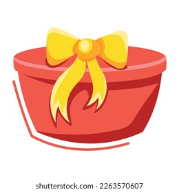 A handy flat sticker of gift box 